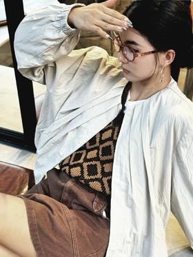 顺丰包邮34014洛诗琳新款洋气百搭韩系茧型设计感短款外套女~60521