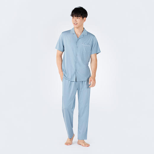 都市丽人男士莫代尔短袖套装薄棉莫拉架亲情蜜语眠眠衣短袖类FHH0A1 商品图3