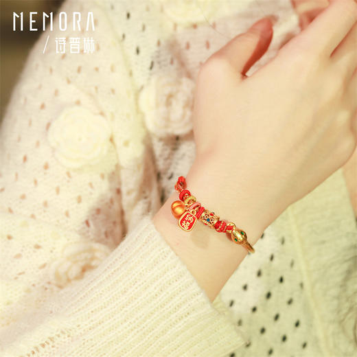 灵蛇献瑞 金蛇衔财 足金蛇镯国潮中国风黄金生肖蛇镯子女士礼物MEMORA诗普琳HB346601 商品图4