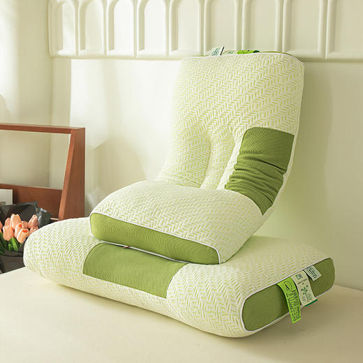 「安心舒睡！高颜值」新款竹炭纤维安睡枕 SPA可水洗护颈枕芯针织棉透气枕头家用学生床上用品礼品 商品图1