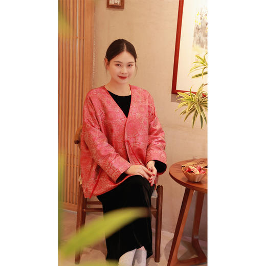 【抖音专属】八达晕•斜襟小衫（23810674B-石榴裙-奢定款） 商品图2