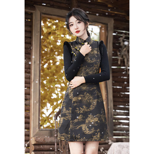 新中式旗袍马甲，中国风外搭改良新年拜年服ZQX-6027 商品图2