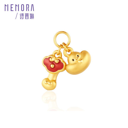 灵蛇献瑞 如意元宝蛇 足金蛇挂坠国潮中国风黄金吊坠生肖蛇宝宝礼物MEMORA诗普琳HP827501 商品图0