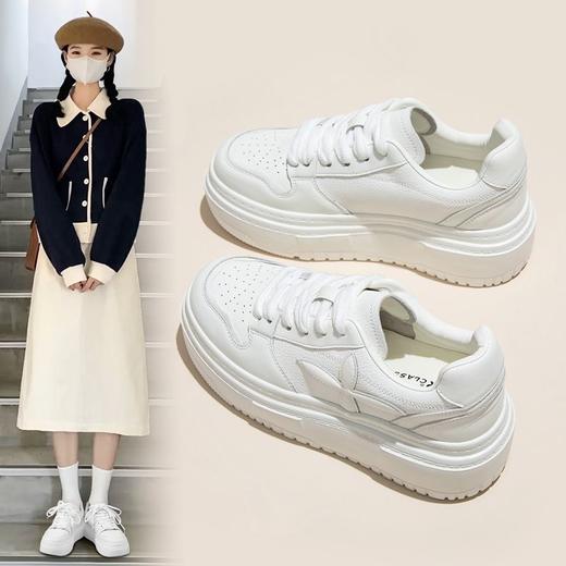ZHR则则增高厚底小白鞋女2024春季新款学生休闲透气百搭厚底女鞋 商品图0