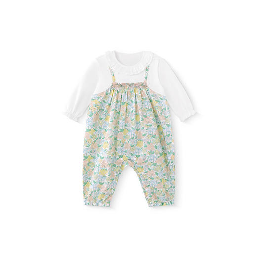 【商场同款】英氏婴儿衣服夏季莱赛尔透气女童连体衣假两件爬服 商品图4