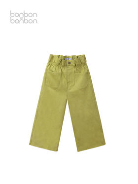 秋叶绿毛边长裤