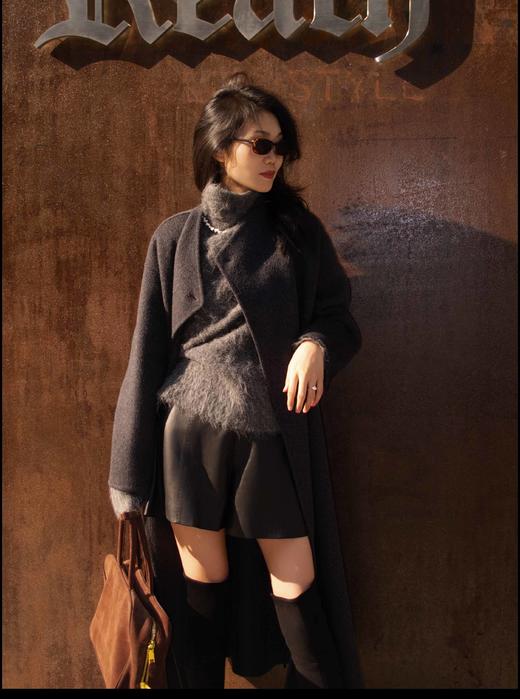 顺丰包邮34826洛诗琳秋冬新款百搭高腰阔腿绵羊皮真皮短裤女3308 商品图2