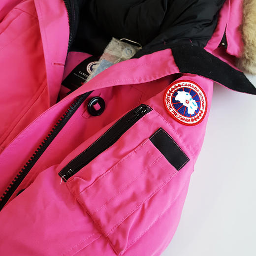 【95新】Canada Goose加拿大鹅2530L玫红色Montebello派克大衣连帽羽绒服女士现售价：2700！151224NJS12 商品图6