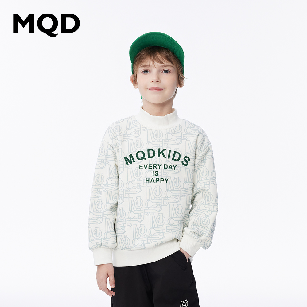 【秒】【MQD】男童冬季保暖舒适印花休闲半高领卫衣