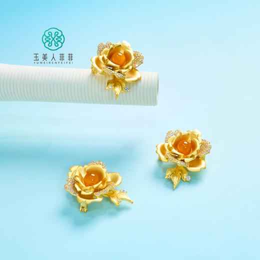 玉美人菲菲*蜜蜡胸针约43*32mm*多样性发一 商品图0
