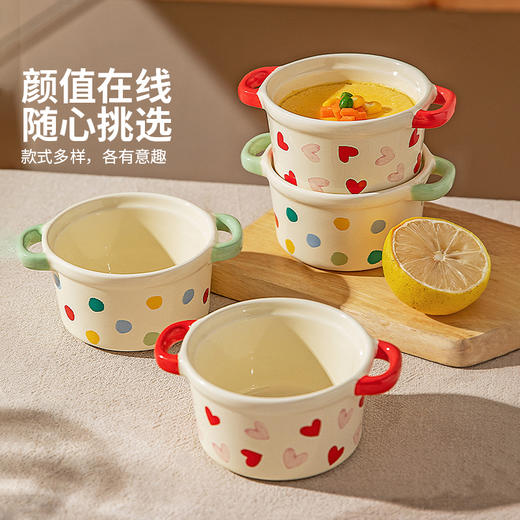 摩登主妇蒸蛋碗带盖双耳蒸蛋羹专用碗陶瓷餐具蒸盅鸡蛋羹蒸碗炖盅 商品图4