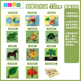 蒙氏科学文化探索动植物拼图88件套教具儿童培训中心益智玩具