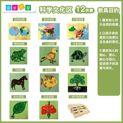 蒙氏全套88件2-6岁幼儿园家庭感官数学科学文化生活益智玩具套装 商品图4