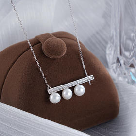 子佩集S925银珍珠套链【L9771】纯银珍珠项链一字2412