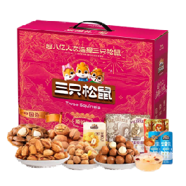 三只松鼠坚果礼盒 夏威夷果开心果坚果炒货  顺福礼盒1495g