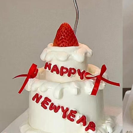 跨年蛋糕新年如意（红色丝带颜色相近） 商品图0
