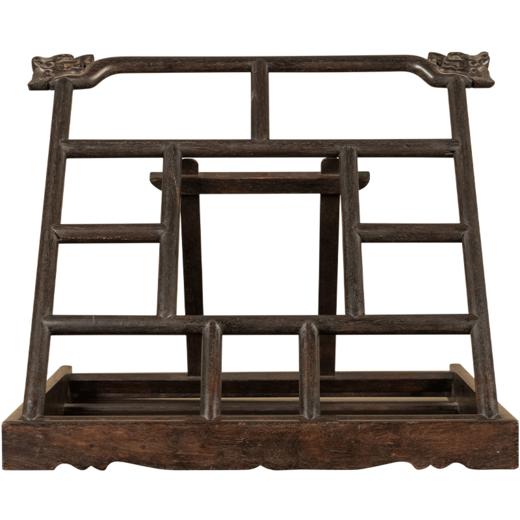 清 紫檀龙纹搭脑帖架 商品图5