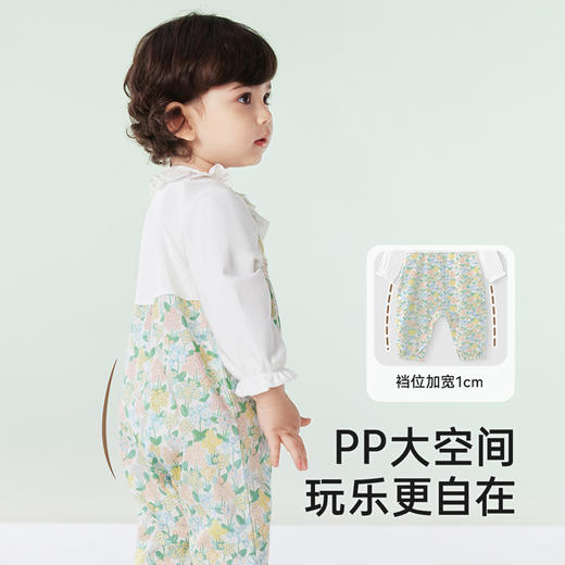 【商场同款】英氏婴儿衣服夏季莱赛尔透气女童连体衣假两件爬服 商品图2