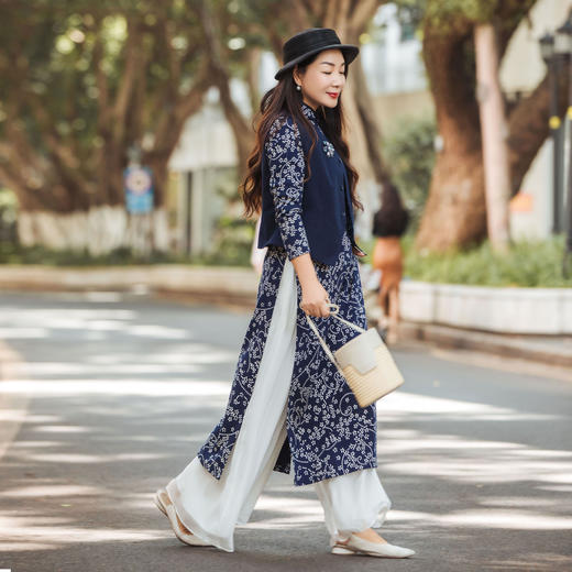 【林栖设计小店】【林栖推荐】【现货】蓝印花布传统百搭2025春季新品双面双穿马甲背心女1951162 商品图10