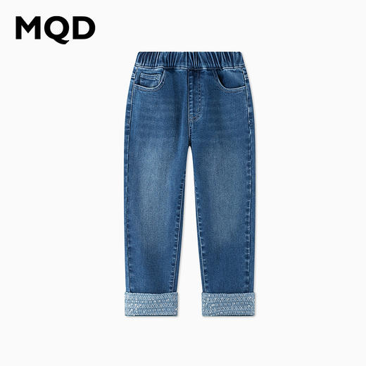 【MQD】女童冬季舒适直筒休闲时尚牛仔长裤 商品图4