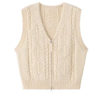 步履不停/4D14055C/针织麻花毛线背心马甲 商品图0