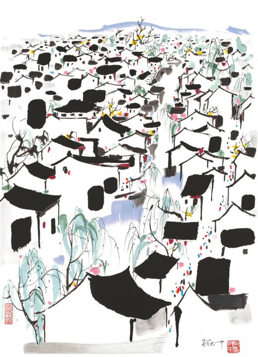 吴冠中|《绍兴水乡》—— 丝网版（盖章） 商品图0