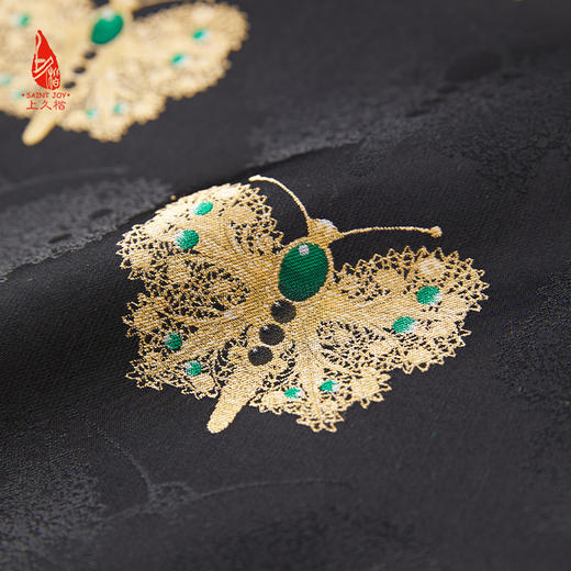 SAINTJOY/上久楷 女式宋锦外套 中式上衣 中国风 复古黑金蝴蝶 CY1024207014 商品图7