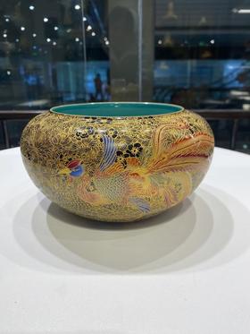 乌光黑地万花双鳳水洗