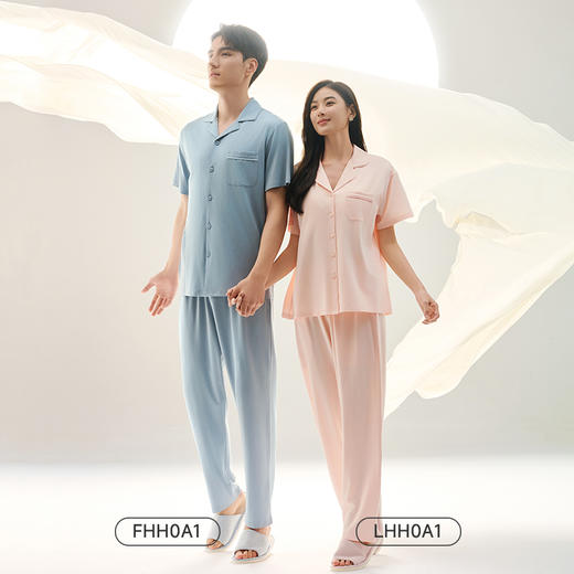 都市丽人男士莫代尔短袖套装薄棉莫拉架亲情蜜语眠眠衣短袖类FHH0A1 商品图2