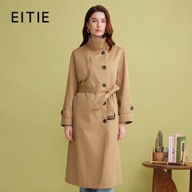 EITIE爱特爱挺阔无性别风气质长款经典卡其色风衣外套2025春新款A2504501