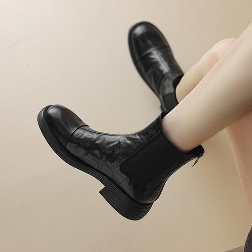 【预售5天】秋冬季雪地靴女加绒加厚棉鞋真皮平底软底切尔西靴小短靴JLY&18-145 商品图3