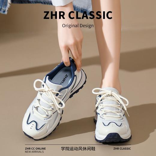 ZHR则则透气网面阿甘鞋女2024夏季新款ins百搭运动鞋厚底增高女鞋 商品图3