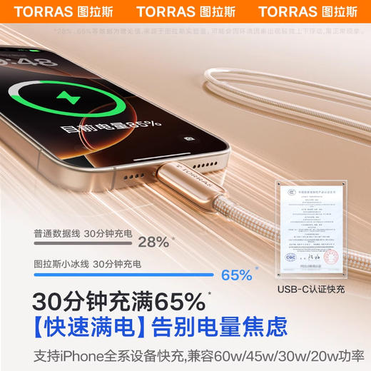 图拉斯 小冰线系列数据线双C线2米(多规格多颜色） 商品图0