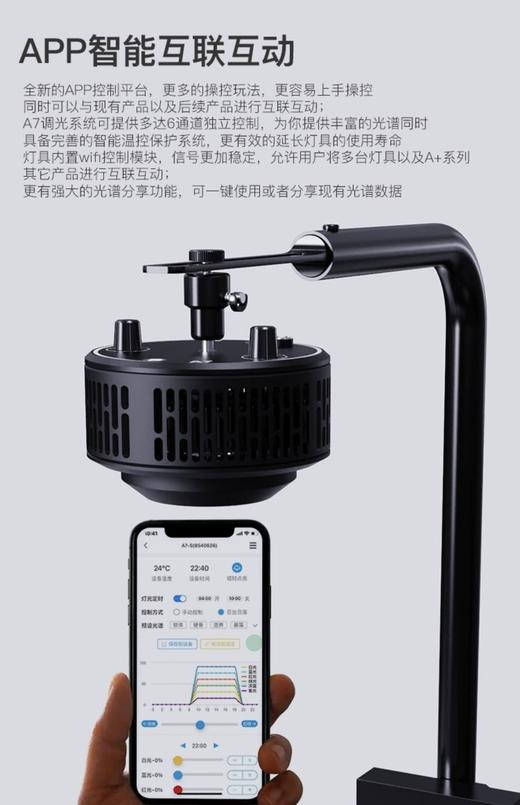 艾湃A7三代珊瑚灯日出日落海缸灯全光谱水族箱鱼缸海缸照明LED灯 商品图6