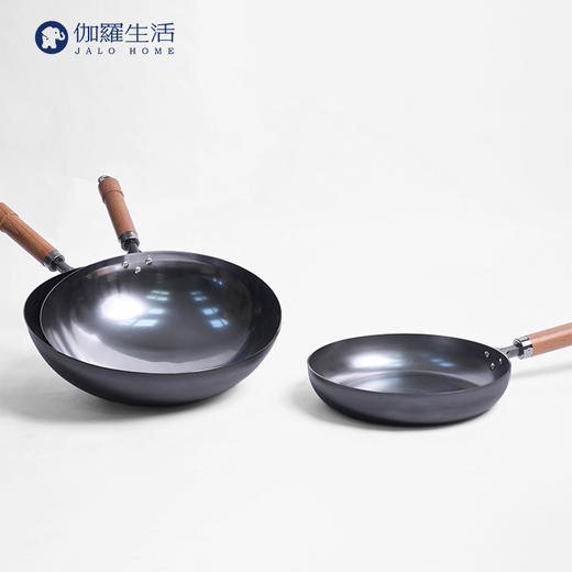 伽罗 JALO 窒化工艺手工锻打高纯铁炒锅/煎锅 商品图2