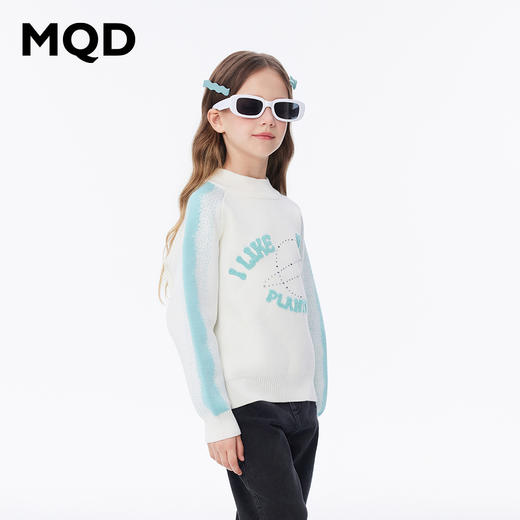 【秒】【冬款清仓】【MQD】女童冬季梦幻图案绣花半高领针织衫毛衣 商品图1
