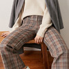 simplepieces休闲裤格纹九分宽松微喇裤S94P011 商品缩略图1