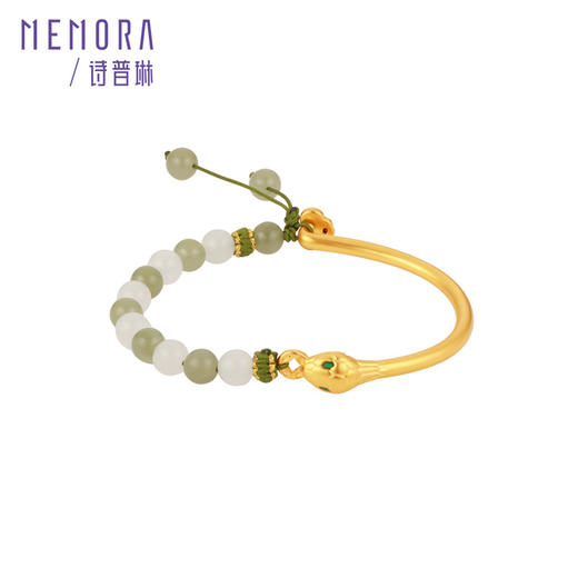 灵蛇献瑞 金蛇衔财 足金蛇镯国潮中国风黄金生肖蛇镯子女士礼物MEMORA诗普琳HB346601 商品图8