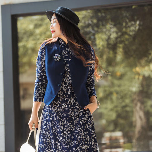 【林栖设计小店】【林栖推荐】【现货】蓝印花布传统百搭2025春季新品双面双穿马甲背心女1951162 商品图8