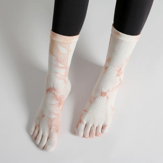 【5双起批，10双以上包邮】源头工厂新品上市扎染渐变潮流小腿瑜伽袜防滑普拉提跳操跑步健身 商品图2