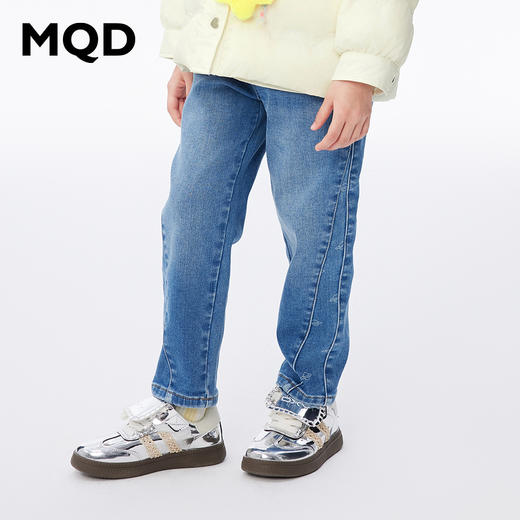 【秒】【冬款清仓】【MQD】女童冬季时尚潮酷直筒休闲牛仔长裤 商品图2