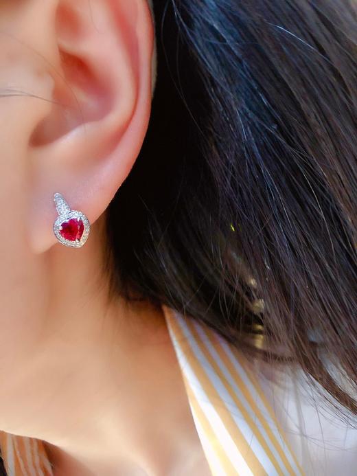 1.2ct刻面红宝石耳扣耳钉 商品图3