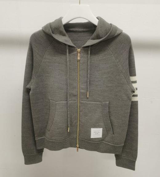 带帽左袖四杠羊毛拉链外套 9521010076 商品图4