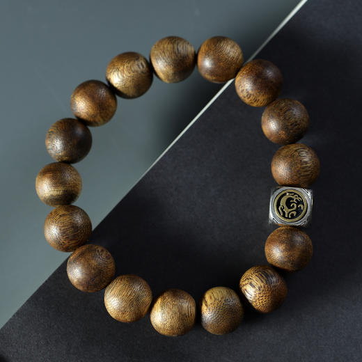 YLQN0035°绿棋楠+银925银四象隔珠手串1.2 商品图0