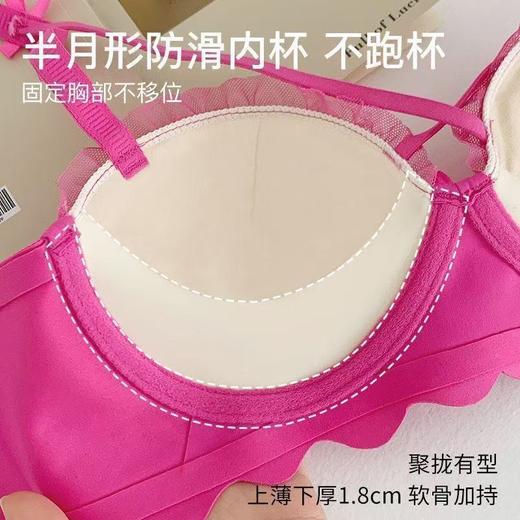【直男杀手锏❗️多巴胺性感蕾丝内衣】3D立体圆润饱满聚拢显大，自然调整胸型无感上托，装纯欲风小胸聚拢无钢圈防下垂上托文胸罩QQ 商品图4