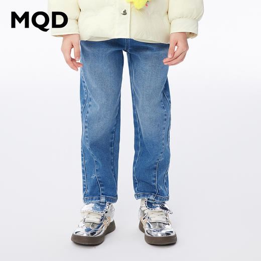 【秒】【冬款清仓】【MQD】女童冬季时尚潮酷直筒休闲牛仔长裤 商品图3
