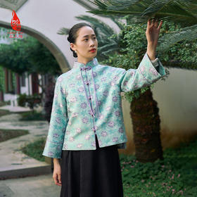 SAINTJOY/上久楷 女式宋锦外套 中式上衣 中国风 复古 曲水凌波 DWS24003-1