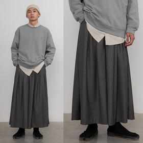 CryingCenter 深灰色 日式剑道服改良武士裙裤 九分裤