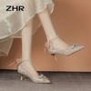 ZHR则则浅口单鞋女2024新款时尚百搭女鞋细跟高级婚礼鞋子伴娘鞋 商品缩略图3