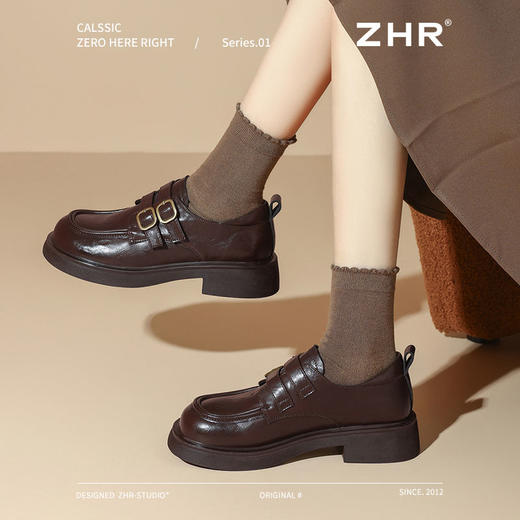 ZHR则则通勤百搭乐福鞋复古小皮鞋2025春季新款厚底英伦单鞋轻便 商品图8